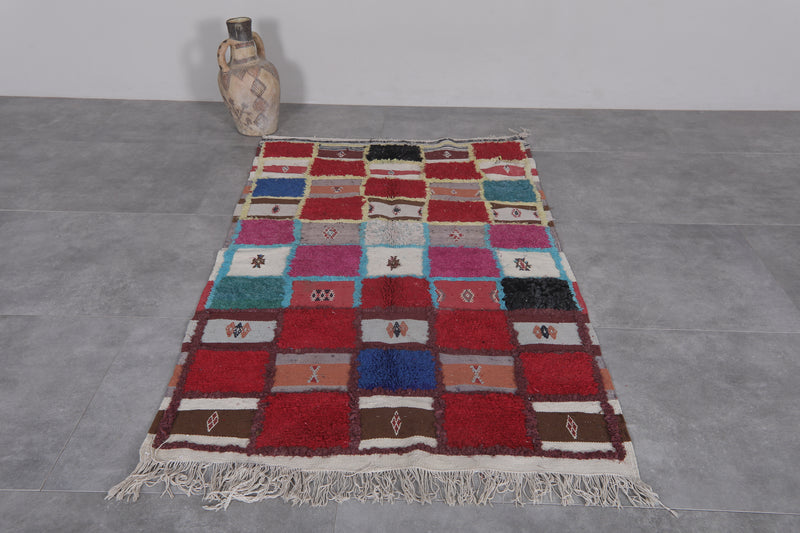 Colorful Berber Rug – 3.4 x 5.9 ft | Vibrant Patchwork Design