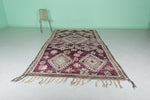 Moroccan Purple Rug with Floral Motifs - 5.7 x 11.2 Feet