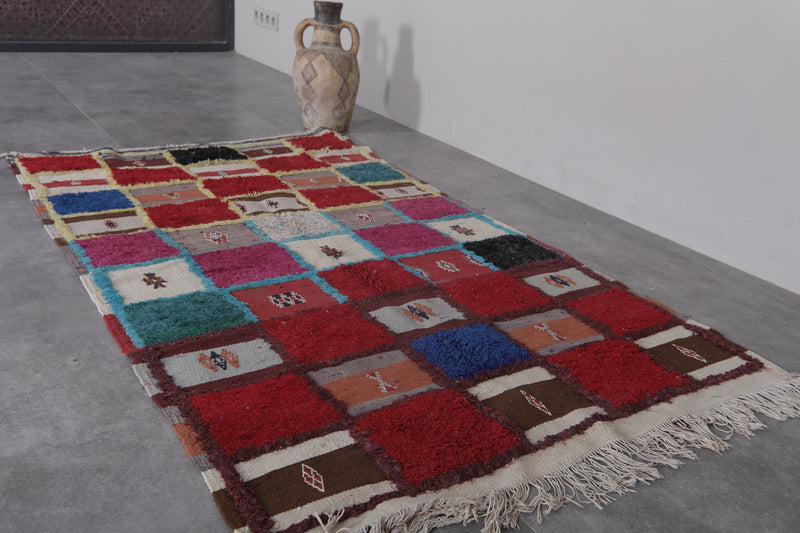 Colorful Berber Rug – 3.4 x 5.9 ft | Vibrant Patchwork Design