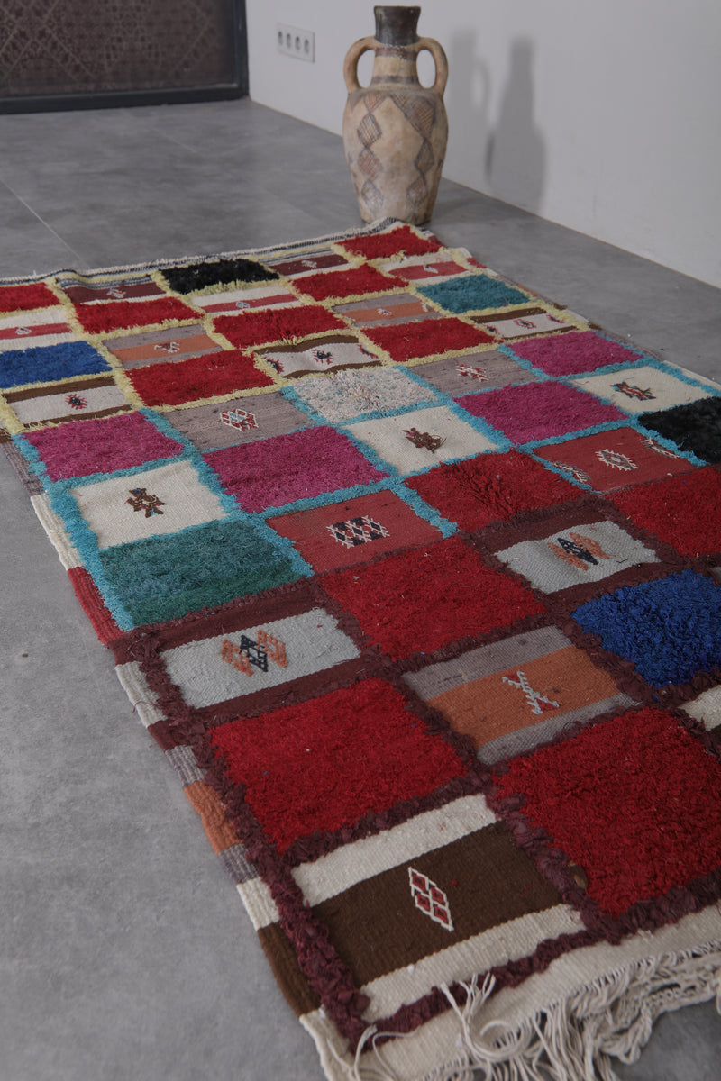 Colorful Berber Rug – 3.4 x 5.9 ft | Vibrant Patchwork Design