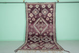 Moroccan Purple Rug with Floral Motifs - 5.7 x 11.2 Feet