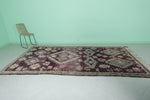 Moroccan Purple Rug with Floral Motifs - 5.7 x 11.2 Feet