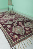 Moroccan Purple Rug with Floral Motifs - 5.7 x 11.2 Feet