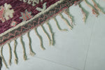 Moroccan Purple Rug with Floral Motifs - 5.7 x 11.2 Feet