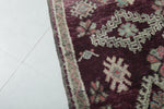 Moroccan Purple Rug with Floral Motifs - 5.7 x 11.2 Feet