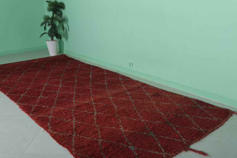 Red Azilal Runner Rug - 5.1 x 12.3 ft | Handmade Moroccan Design