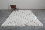 Classic Moroccan Rug - 7 x 9.5 ft | White with Black Diamond Pattern