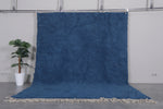 Large Moroccan Rug - 8.2 x 10.4 ft | Deep Blue Shag with Fringe