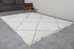 Classic Moroccan Rug - 7 x 9.5 ft | White with Black Diamond Pattern