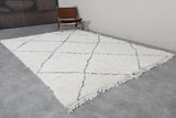 Classic Moroccan Rug - 7 x 9.5 ft | White with Black Diamond Pattern