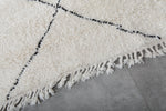 Classic Moroccan Rug - 7 x 9.5 ft | White with Black Diamond Pattern