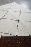 Classic Moroccan Rug - 7 x 9.5 ft | White with Black Diamond Pattern