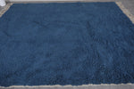 Large Moroccan Rug - 8.2 x 10.4 ft | Deep Blue Shag with Fringe