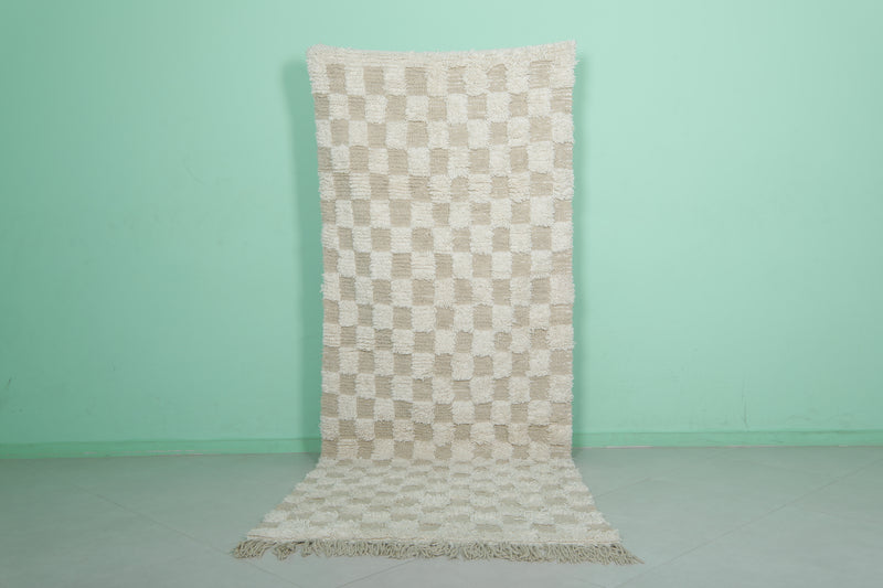 Handwoven Moroccan Rug - Checkered Pattern - 4.1 FT X 10.5 FT