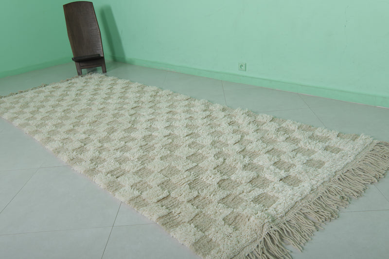 Handwoven Moroccan Rug - Checkered Pattern - 4.1 FT X 10.5 FT