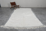 Elegant Moroccan Rug - 6.2 x 10.4 ft | White Diamond Pattern with Gray Border