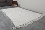 Elegant Moroccan Rug - 6.2 x 10.4 ft | White Diamond Pattern with Gray Border