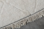 Elegant Moroccan Rug - 6.2 x 10.4 ft | White Diamond Pattern with Gray Border