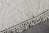 Elegant Moroccan Rug - 6.2 x 10.4 ft | White Diamond Pattern with Gray Border