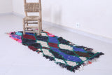 Moroccan berber rug 2 X 5.7 Feet - Boucherouite Rugs