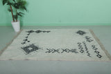 Moroccan Rug - 5 x 7 ft | White with Black Geometric Patterns