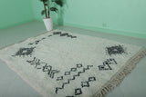 Moroccan Rug - 5 x 7 ft | White with Black Geometric Patterns