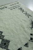 Moroccan Rug - 5 x 7 ft | White with Black Geometric Patterns