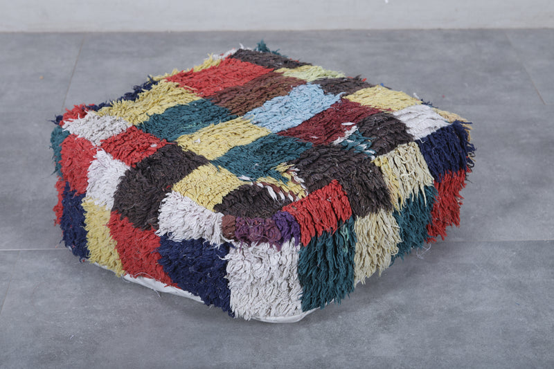 Moroccan berber vintage ottoman pouf - kilim pouf