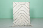 White Moroccan Rug - 3 x 4.9 ft | Handwoven Minimalist Design