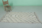 White Moroccan Rug - 3 x 4.9 ft | Handwoven Minimalist Design