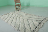 White Moroccan Rug - 3 x 4.9 ft | Handwoven Minimalist Design