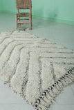 White Moroccan Rug - 3 x 4.9 ft | Handwoven Minimalist Design