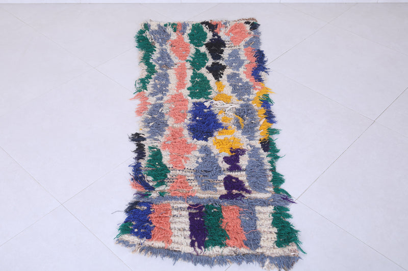 Moroccan Berber Rug - 1.9 X 4.9 ft Handmade Multicolor