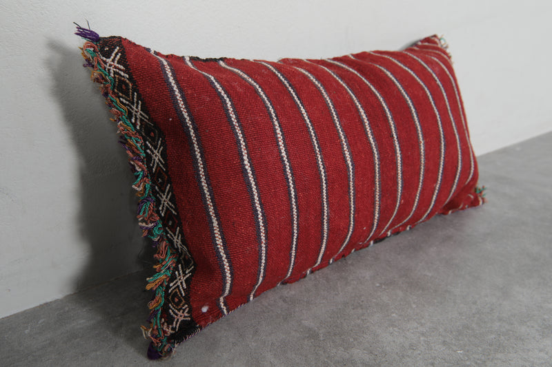 Traditional Moroccan Pillow with Geometric Patterns - 13.3 x 24 Inches - kilim pillow