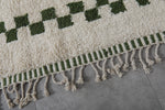 Extra Large Moroccan Rug - 9.6 x 12.1 Feet, Cream with Green Accents | Handwoven Berber Style