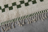 Extra Large Moroccan Rug - 9.6 x 12.1 Feet, Cream with Green Accents | Handwoven Berber Style