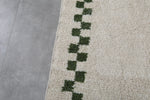 Extra Large Moroccan Rug - 9.6 x 12.1 Feet, Cream with Green Accents | Handwoven Berber Style