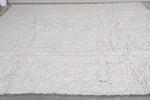 Large Moroccan Wool Rug - 10 x 12.4 FT | Handwoven Ivory Plush Rug with Fringe