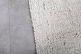 Large Moroccan Wool Rug - 10 x 12.4 FT | Handwoven Ivory Plush Rug with Fringe