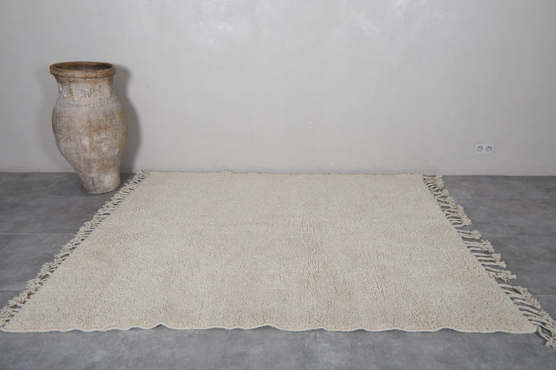 Beni Ourain Rug - 6.3 x 7.4 Feet | Handmade Moroccan Wool