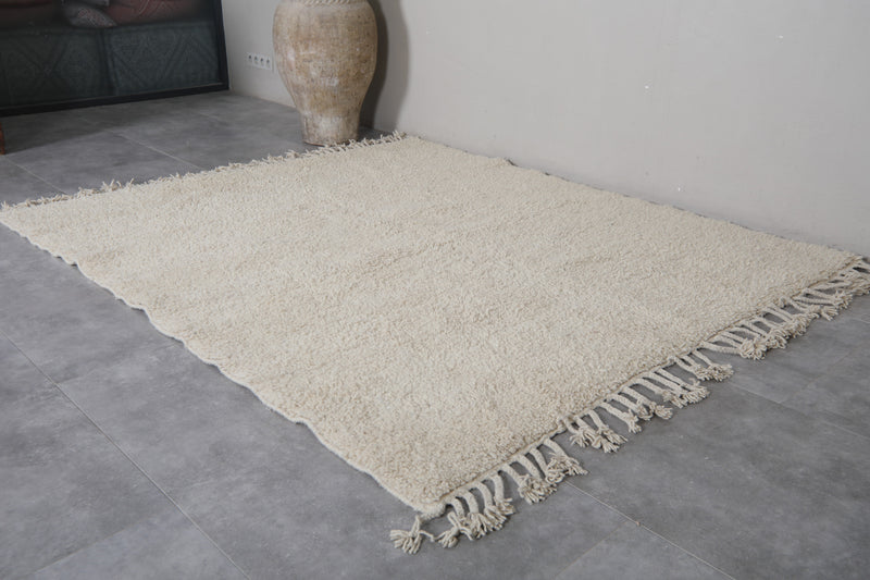 Beni Ourain Rug - 6.3 x 7.4 Feet | Handmade Moroccan Wool