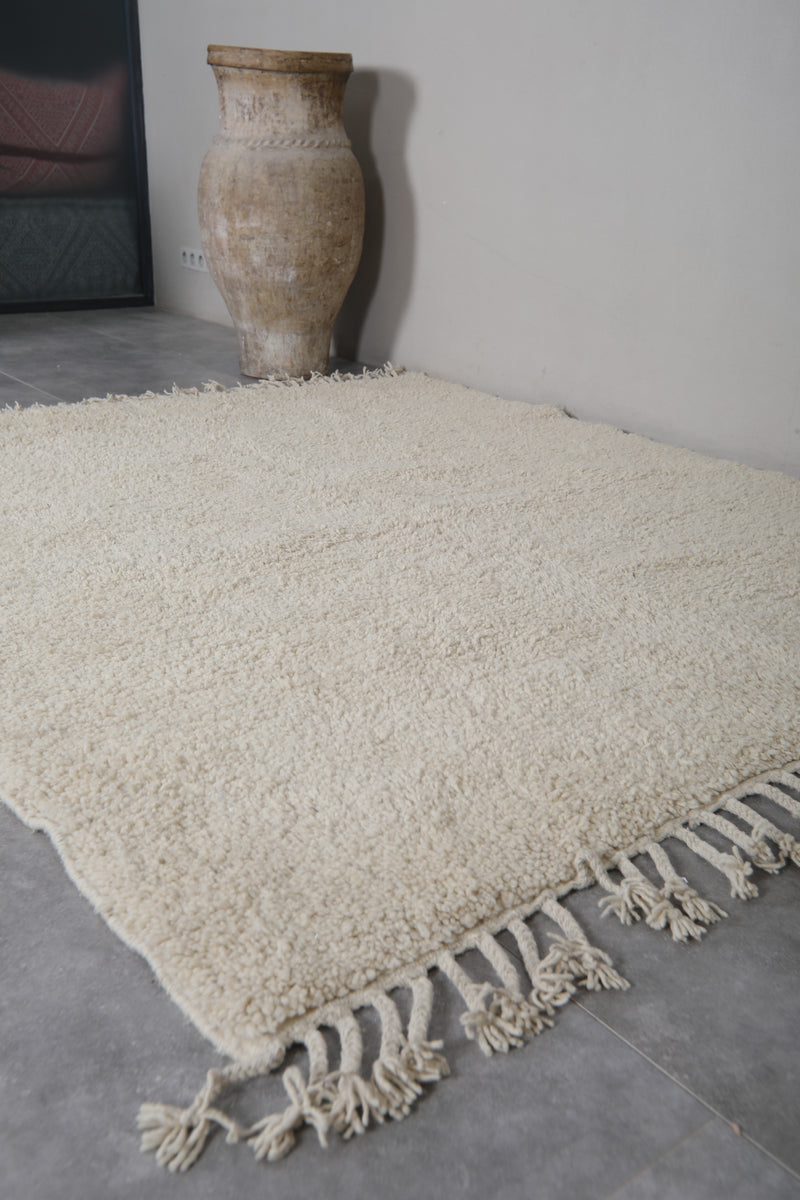 Beni Ourain Rug - 6.3 x 7.4 Feet | Handmade Moroccan Wool