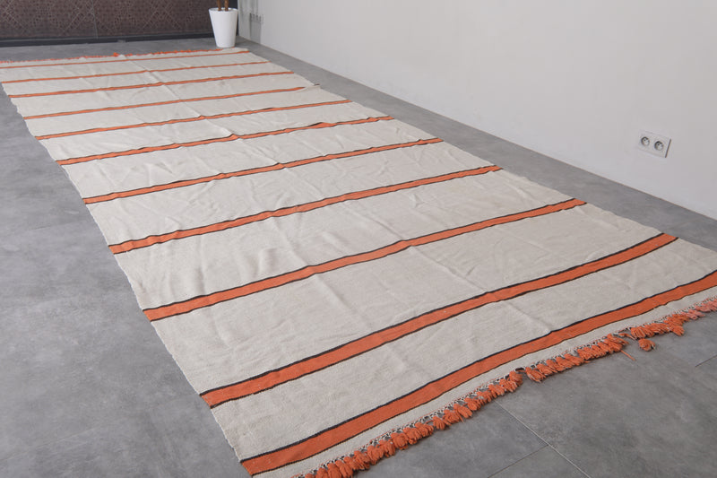 Moroccan Wool Rug - 6.4 x 15.4 ft | Striped Handmade Runner