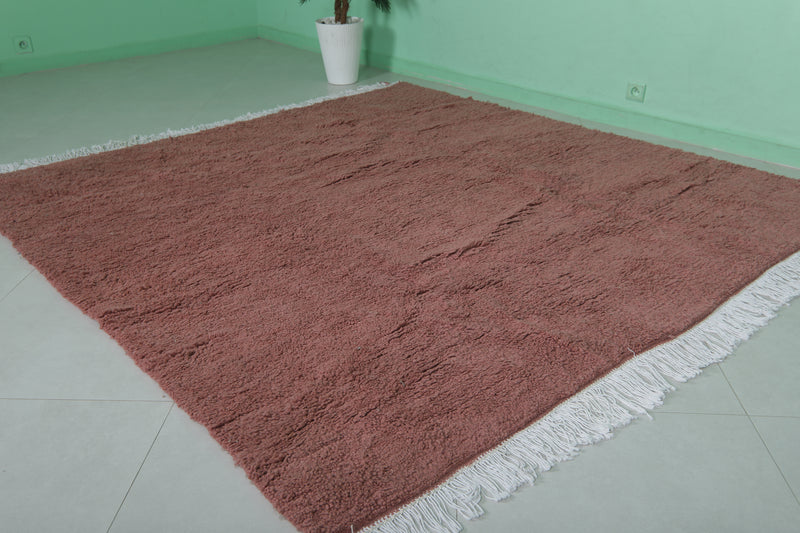 Pink Moroccan Rug - Handwoven 7.2 x 7.5 Feet | Soft Elegance