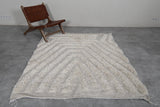 Textured Moroccan Rug - 5.5 x 6.7 ft | Cream Chevron Pattern