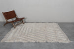 Textured Moroccan Rug - 5.5 x 6.7 ft | Cream Chevron Pattern