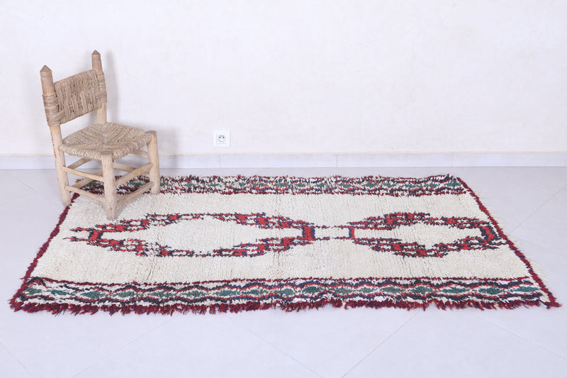 Moroccan Berber Rug - 3.2 x 6.2 ft Handwoven Vintage Design