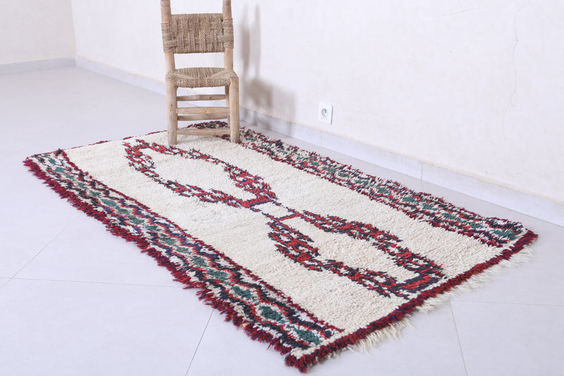 Moroccan Berber Rug - 3.2 x 6.2 ft Handwoven Vintage Design