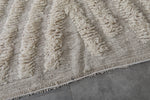 Textured Moroccan Rug - 5.5 x 6.7 ft | Cream Chevron Pattern