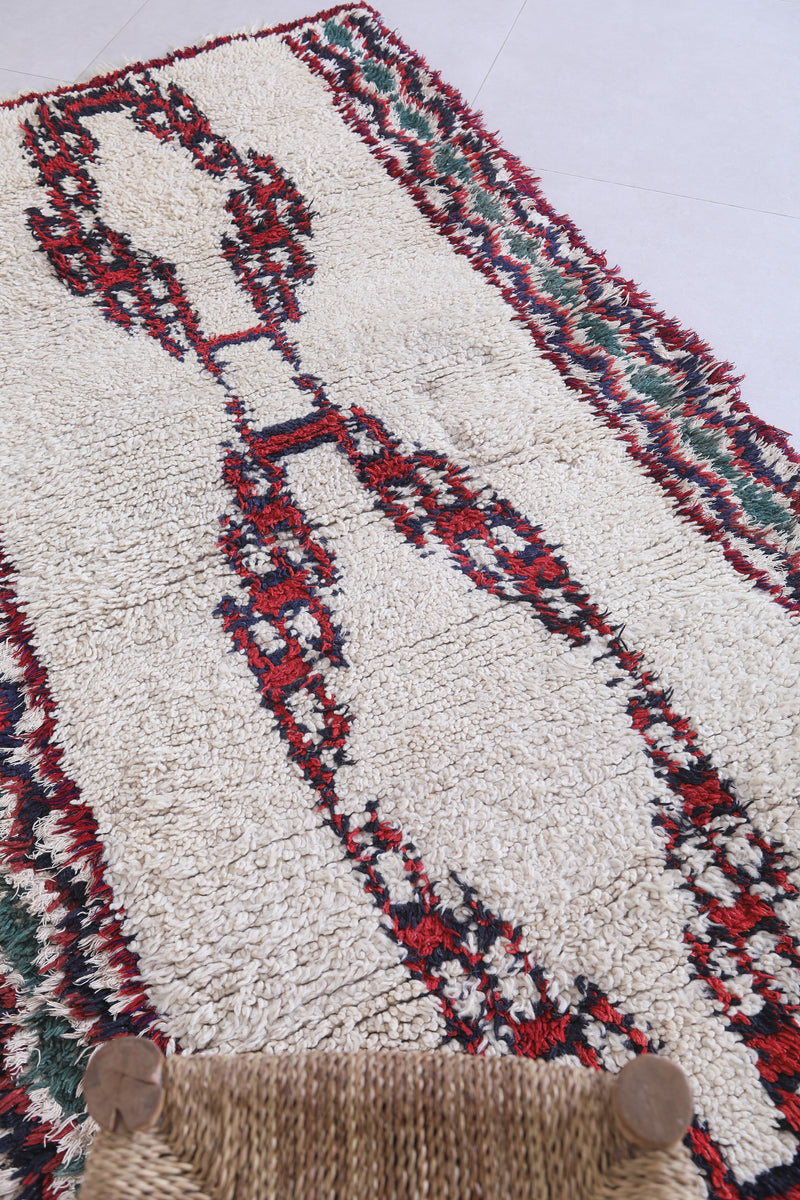 Moroccan Berber Rug - 3.2 x 6.2 ft Handwoven Vintage Design